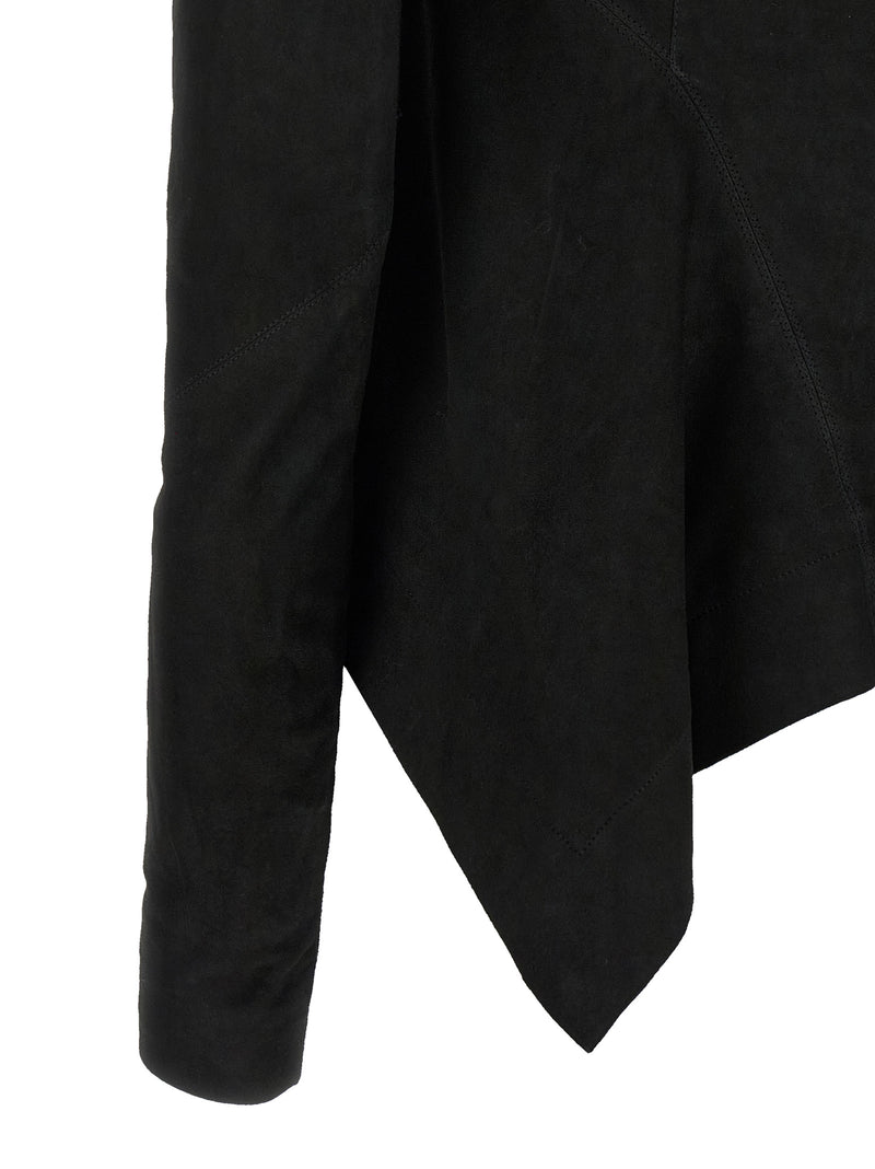 Rick Owens Black Lamb Leather Leather Jacket