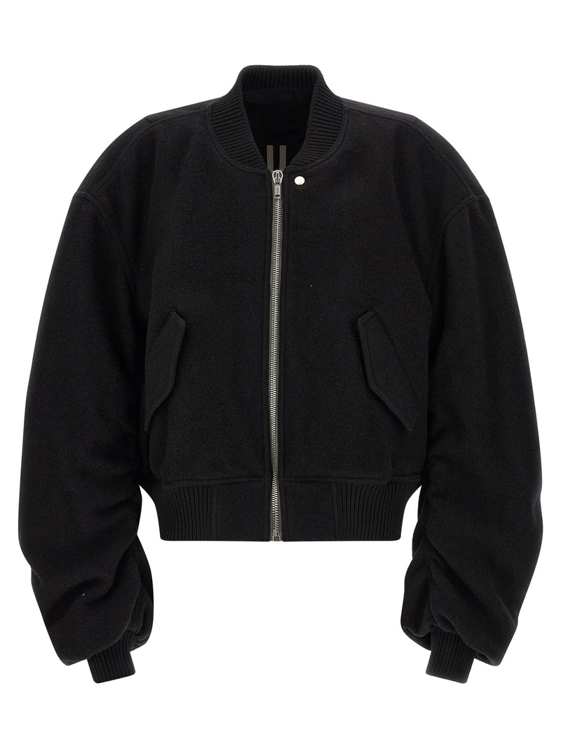 Rick Owens Black Virgin Wool Bomber