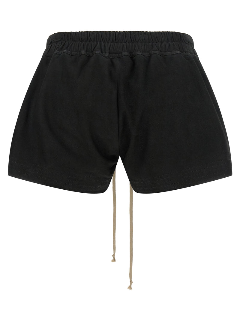 Rick Owens Black Lamb Leather Bermuda Shorts