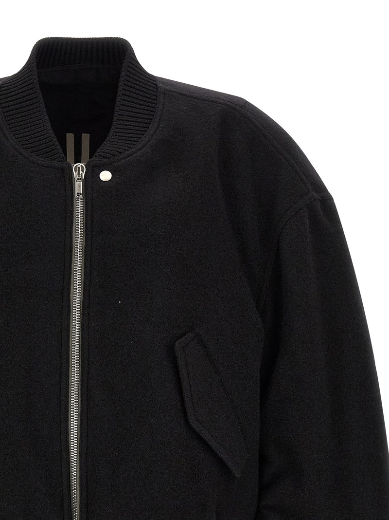 Rick Owens Black Virgin Wool Bomber