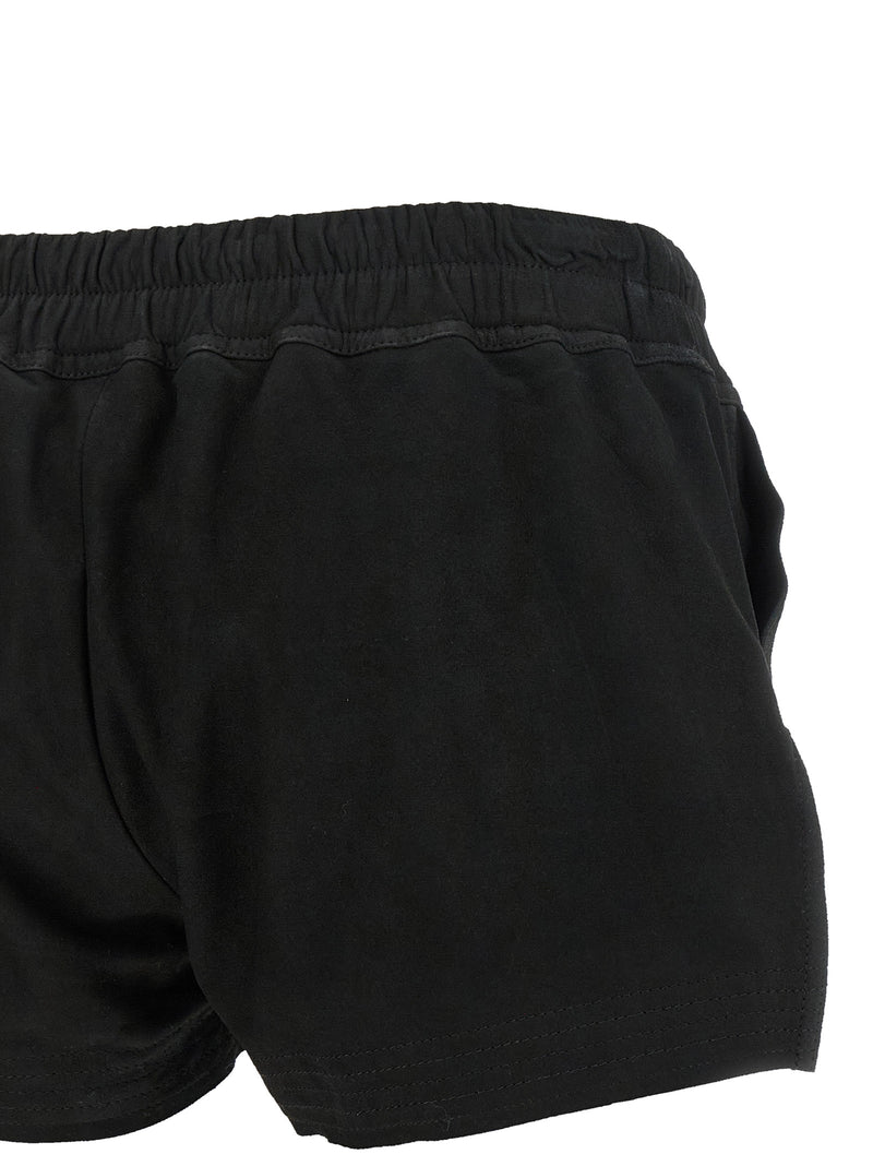 Rick Owens Black Lamb Leather Bermuda Shorts