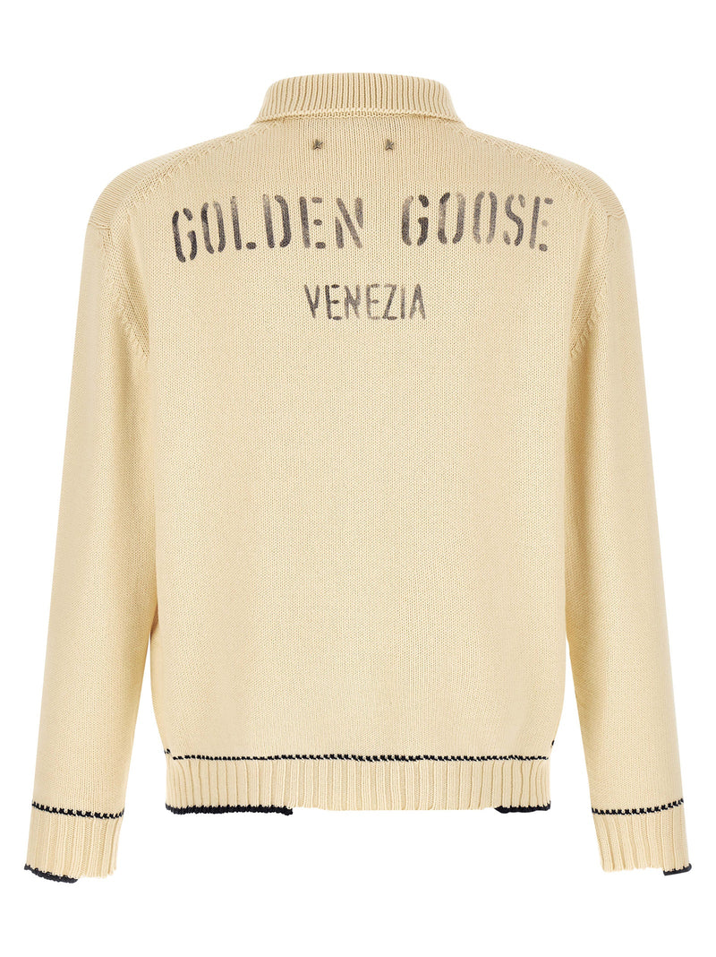 Golden Goose White Cotton Polo Shirt