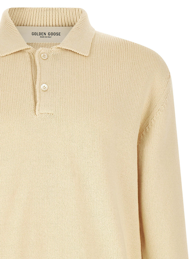 Golden Goose White Cotton Polo Shirt