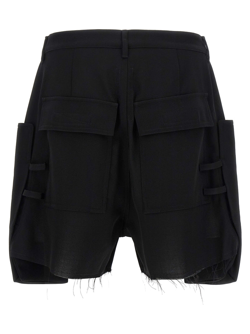 Rick Owens Black Wool Bermuda Shorts