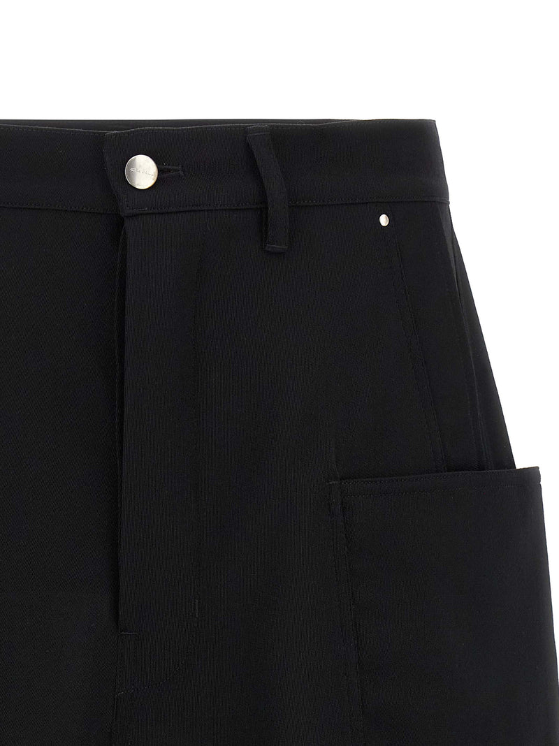 Rick Owens Black Wool Bermuda Shorts