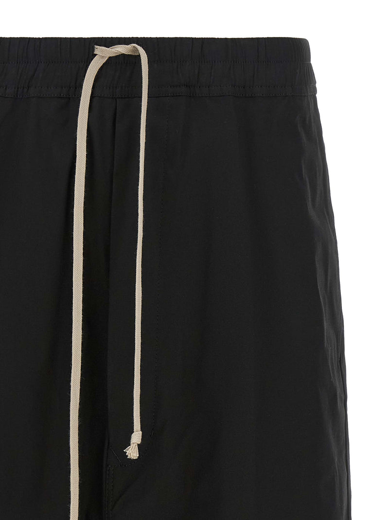 Rick Owens Black Cotton Bermuda Shorts