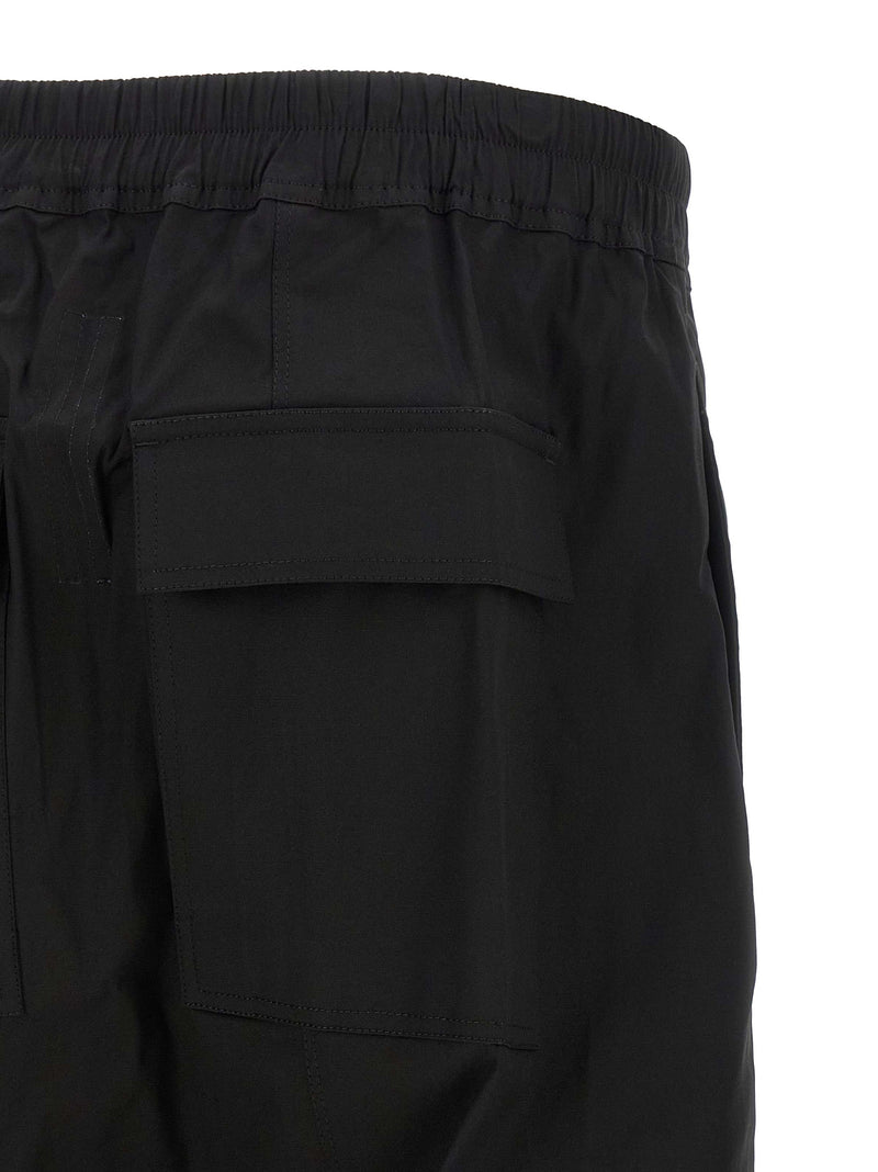 Rick Owens Black Cotton Bermuda Shorts