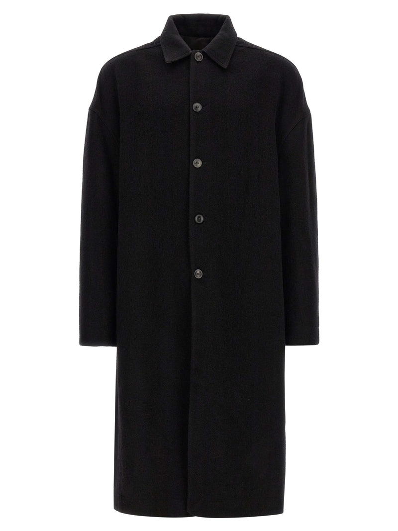 Rick Owens Black Virgin Wool Coat