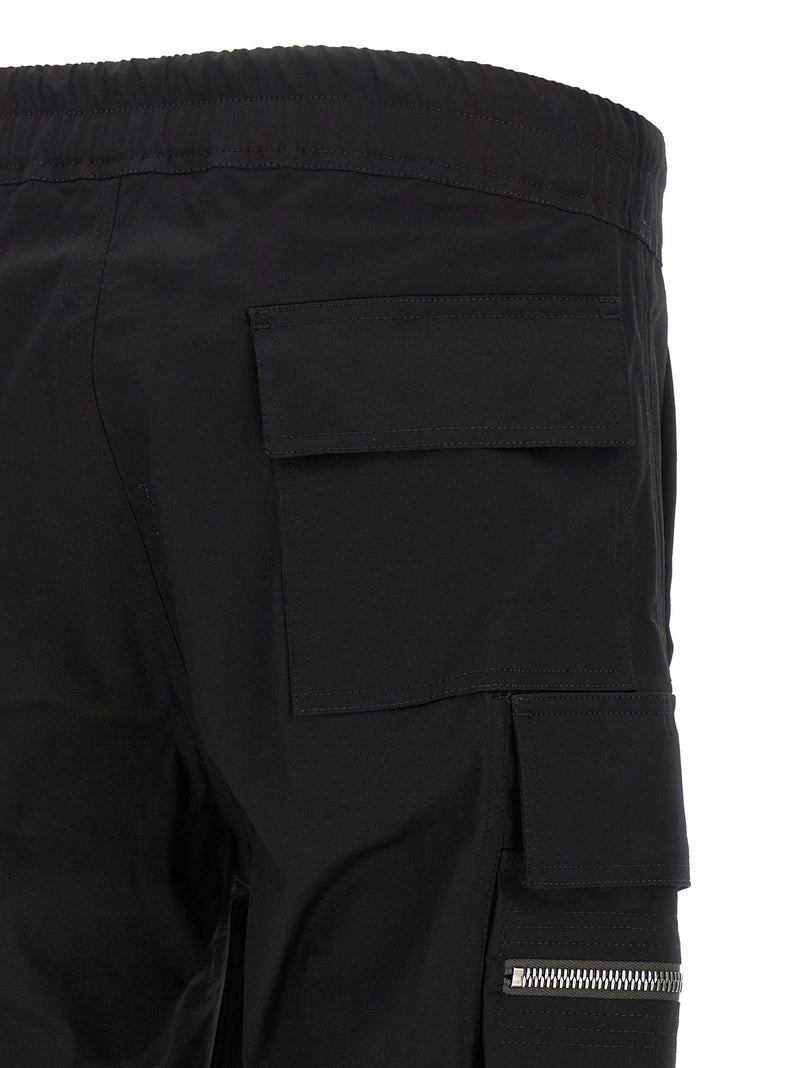 Rick Owens Black Cotton Cargo Pants