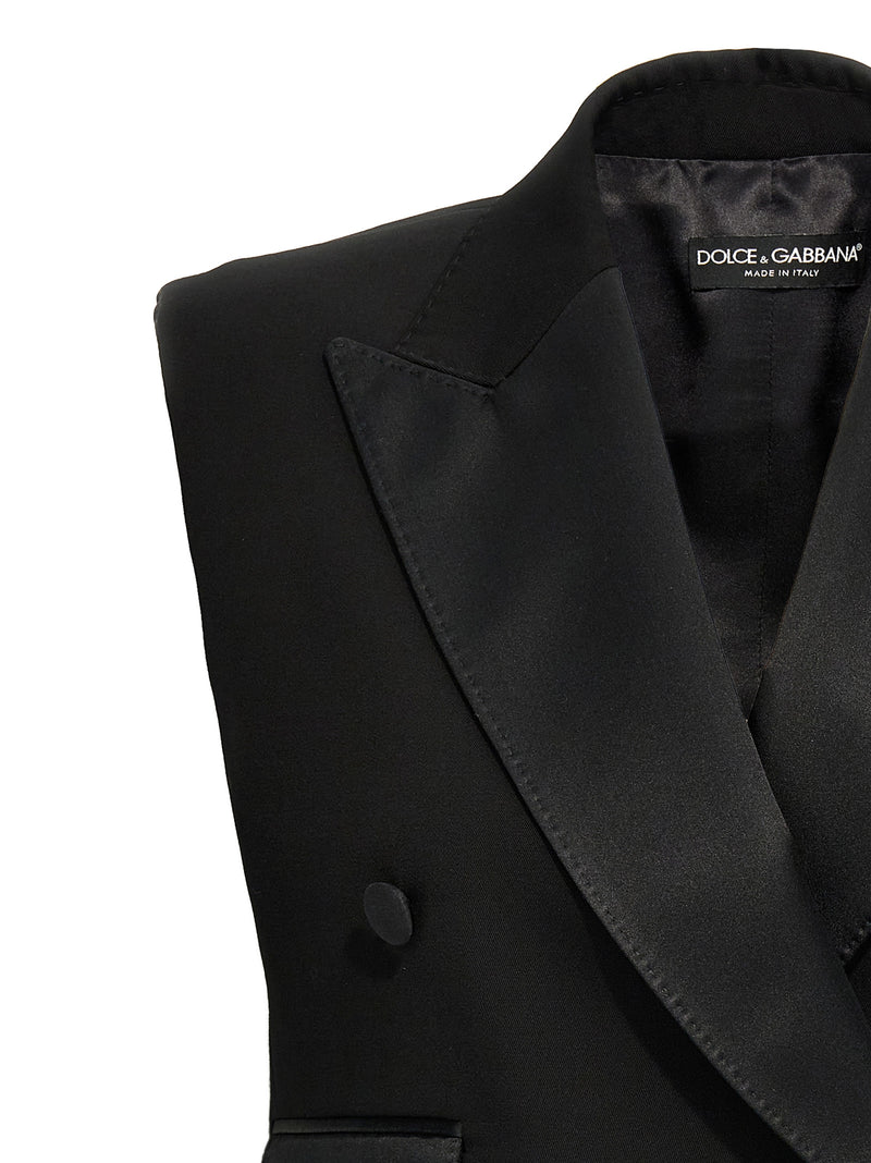 Dolce & Gabbana Black Silk Sleeveless Jacket