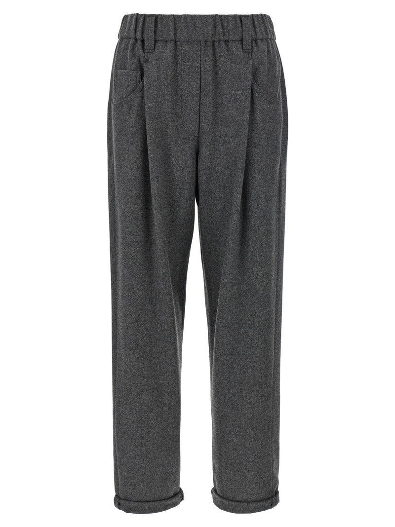 Brunello Cucinelli Gray Virgin Wool Casual Pants