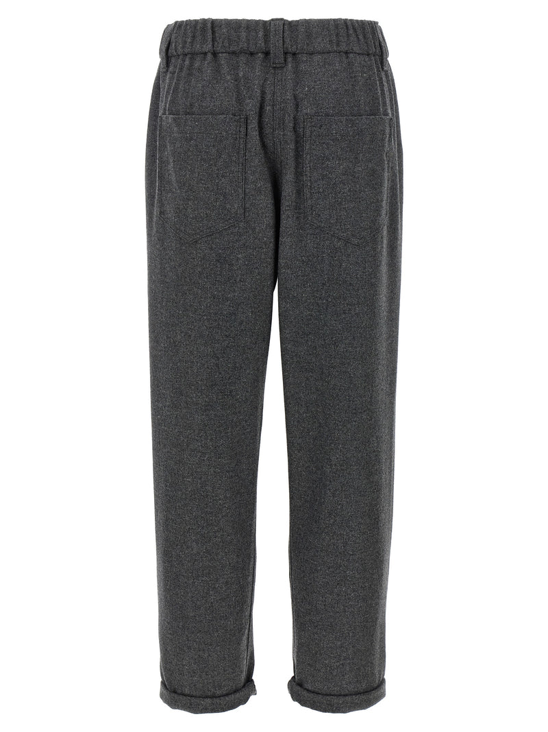Brunello Cucinelli Gray Virgin Wool Casual Pants
