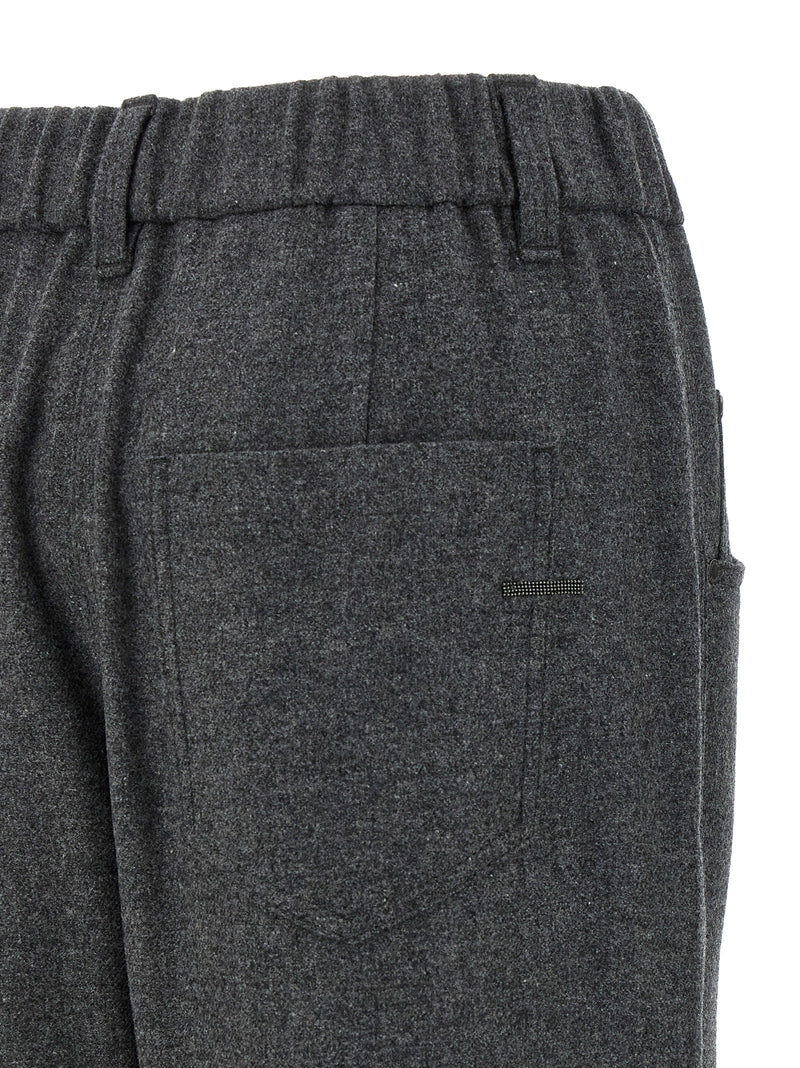 Brunello Cucinelli Gray Virgin Wool Casual Pants