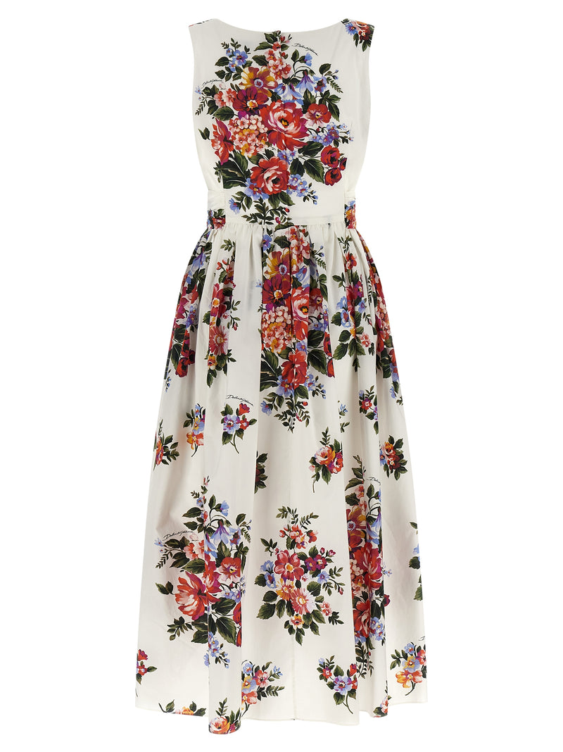 Dolce & Gabbana White Cotton Midi Dress