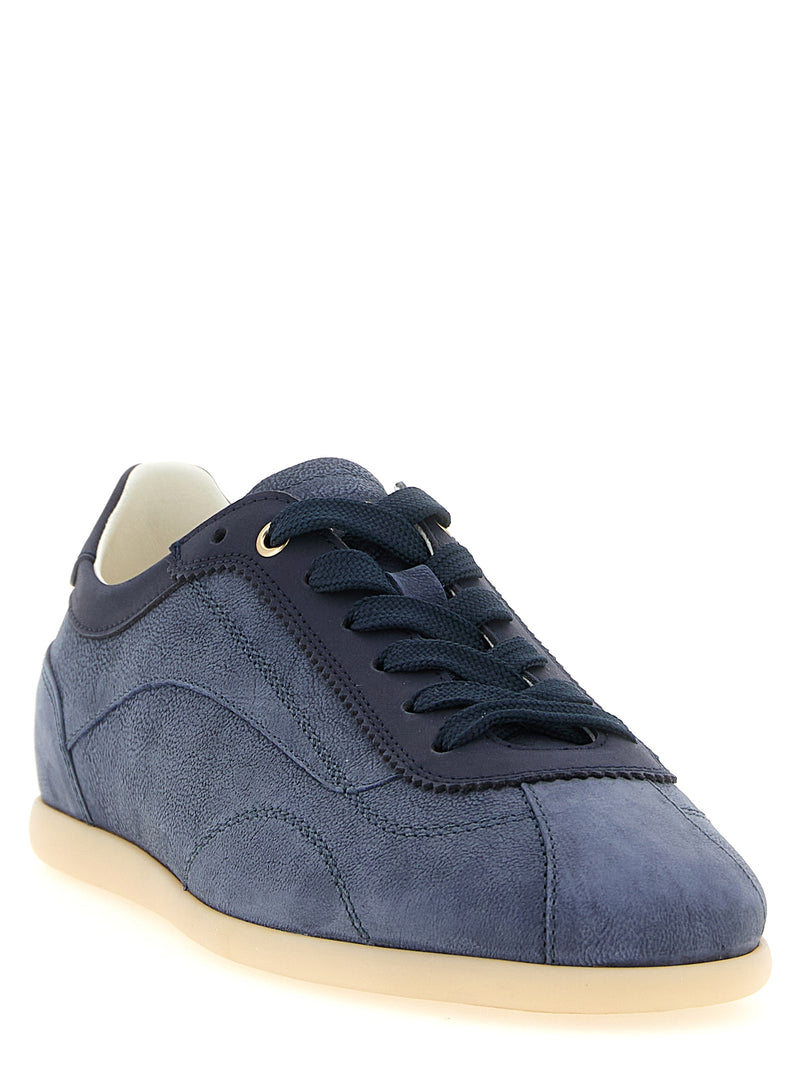 Brunello Cucinelli Blue Calfskin Low Top Sneakers