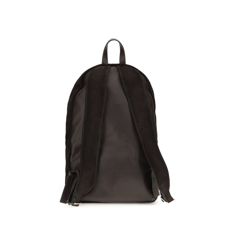 Santoni Brown Calf Leather Bos Taurus Backpack