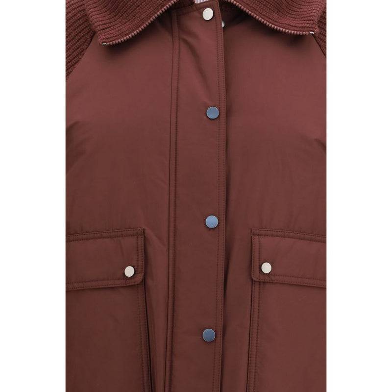 Brunello Cucinelli Bordeaux Polyester Full-Length Jacket