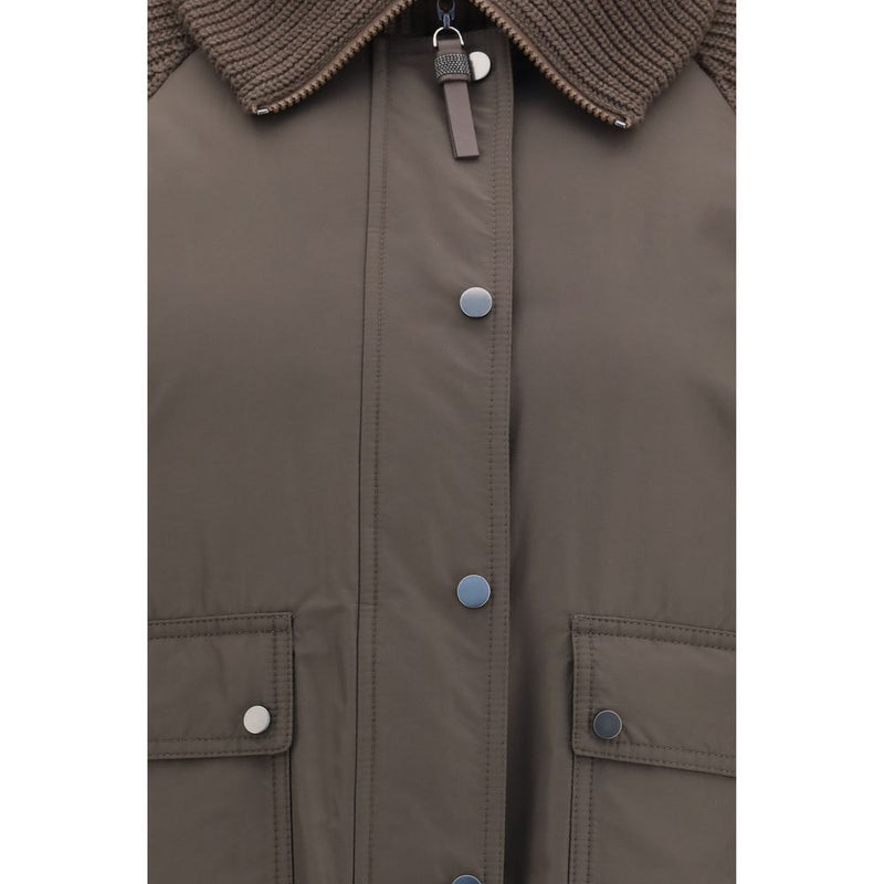 Brunello Cucinelli Brown Polyester Full-Length Jacket