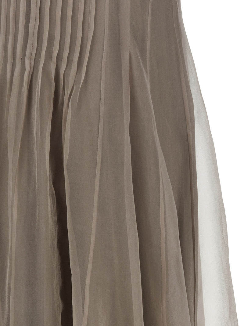 Brunello Cucinelli Beige Silk Long Dress