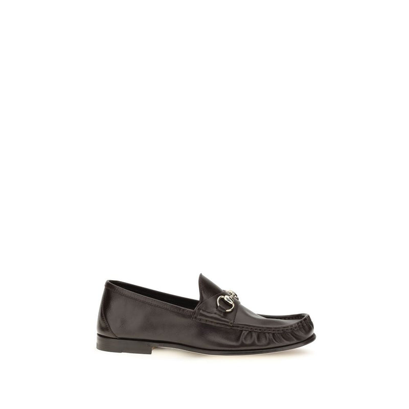 Gucci Brown Calf Leather Bos Taurus Slip-On Loafers