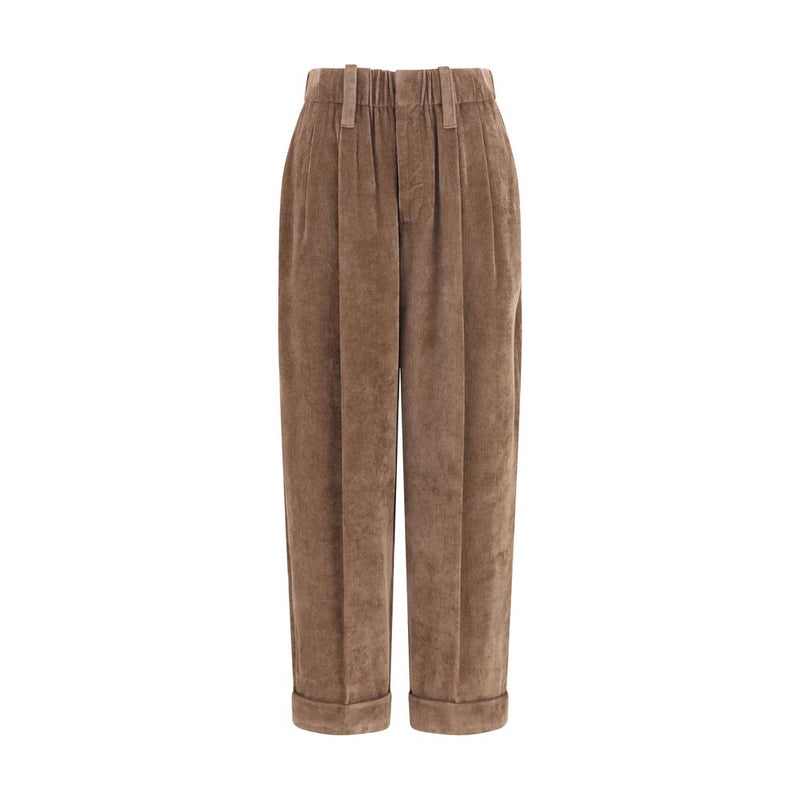 Brunello Cucinelli Brown Viscose Casual Pants