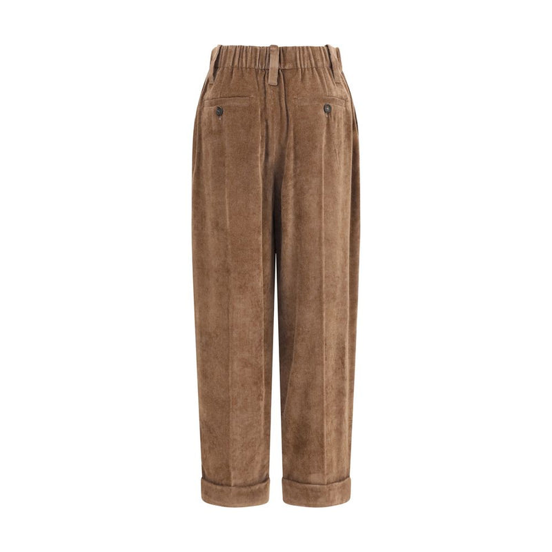 Brunello Cucinelli Brown Viscose Casual Pants