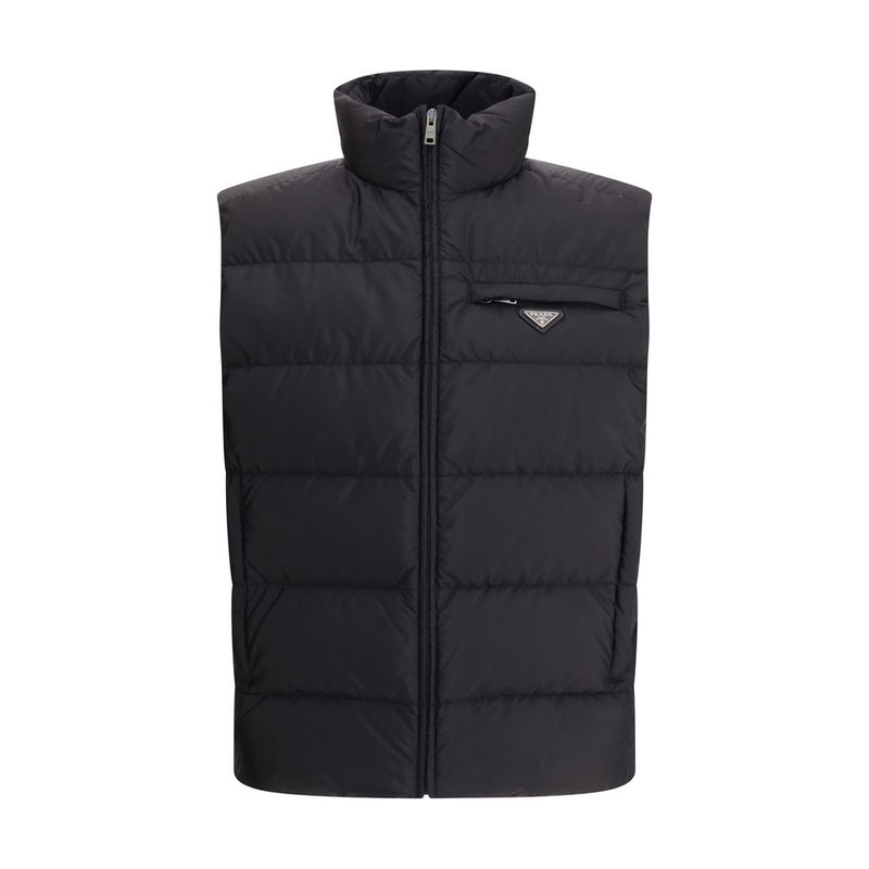 Prada Black Recycled Polyamide Sleeveless Jacket