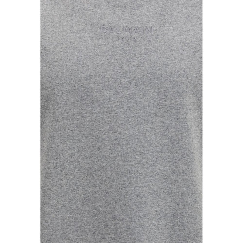 Balmain Gray Cotton T-Shirt