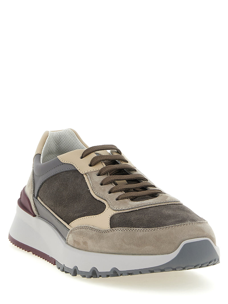 Brunello Cucinelli Multicolor Calfskin Athletic Sneakers