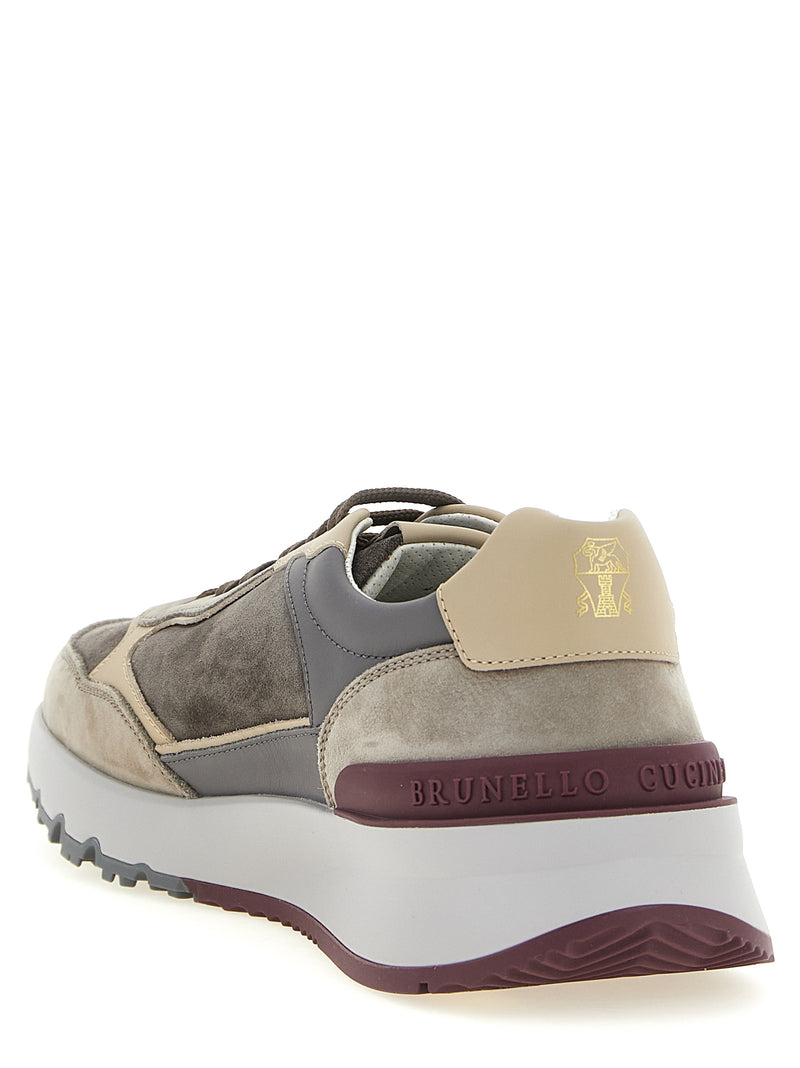 Brunello Cucinelli Multicolor Calfskin Athletic Sneakers