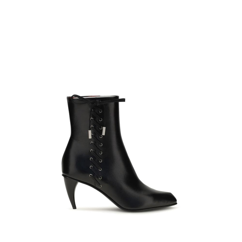 Alexander McQueen Black Calf Leather Bos Taurus Lace-Up Boots