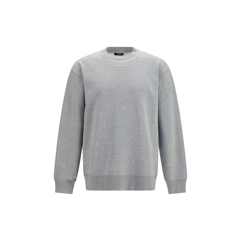 Balmain Gray Cotton Sweatshirt