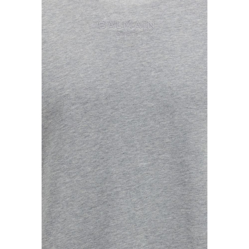 Balmain Gray Cotton Sweatshirt