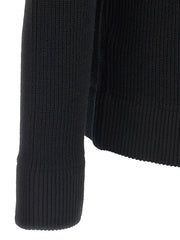 Maison Margiela Black Cotton Cardigan for mens | Black, close-up of the ribbed sleeve cuff and hem detailing; a refined piece from Maison Margiela Cardigans.