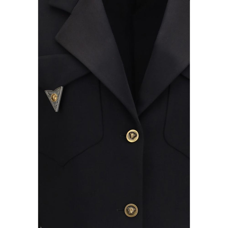 Versace Black Wool Oves Aries Blazer