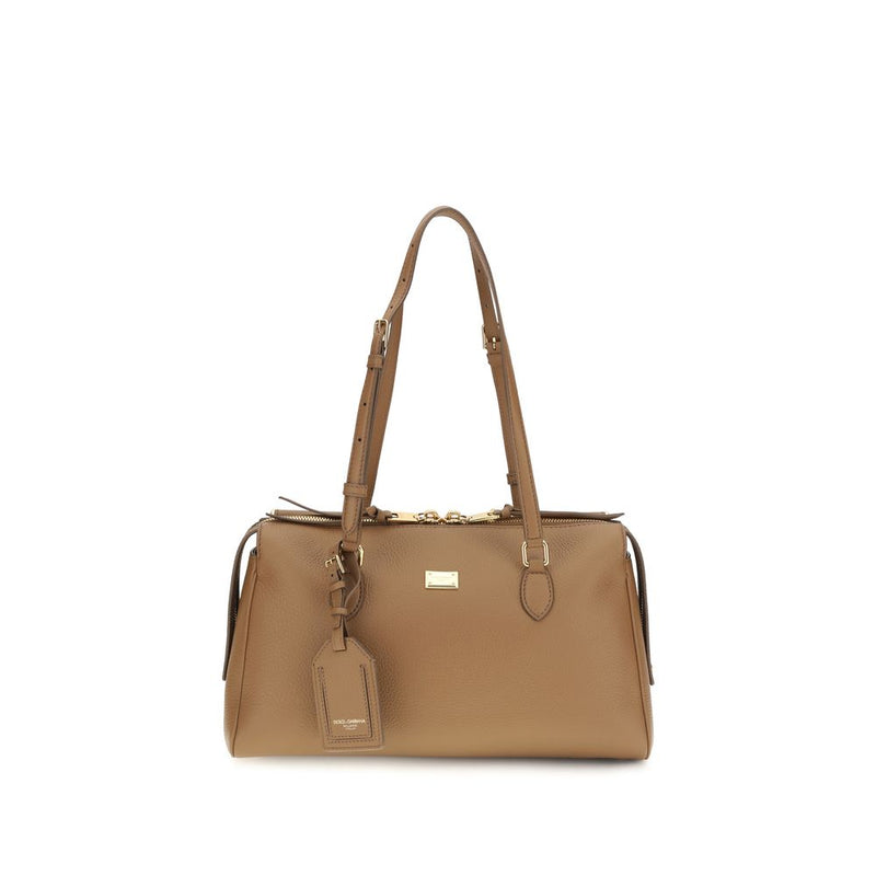 Dolce & Gabbana Beige Calf Leather Bos Taurus Shoulder Bag