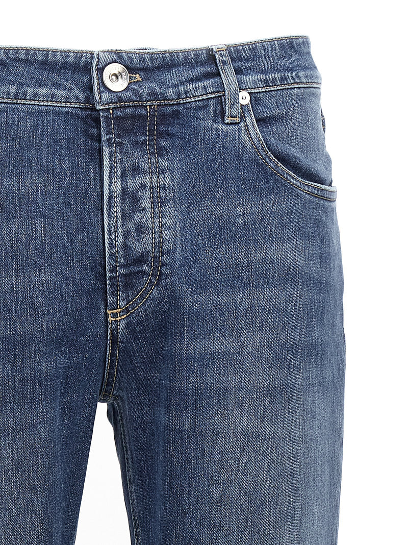 Brunello Cucinelli Blue Cotton Slim Fit Jeans