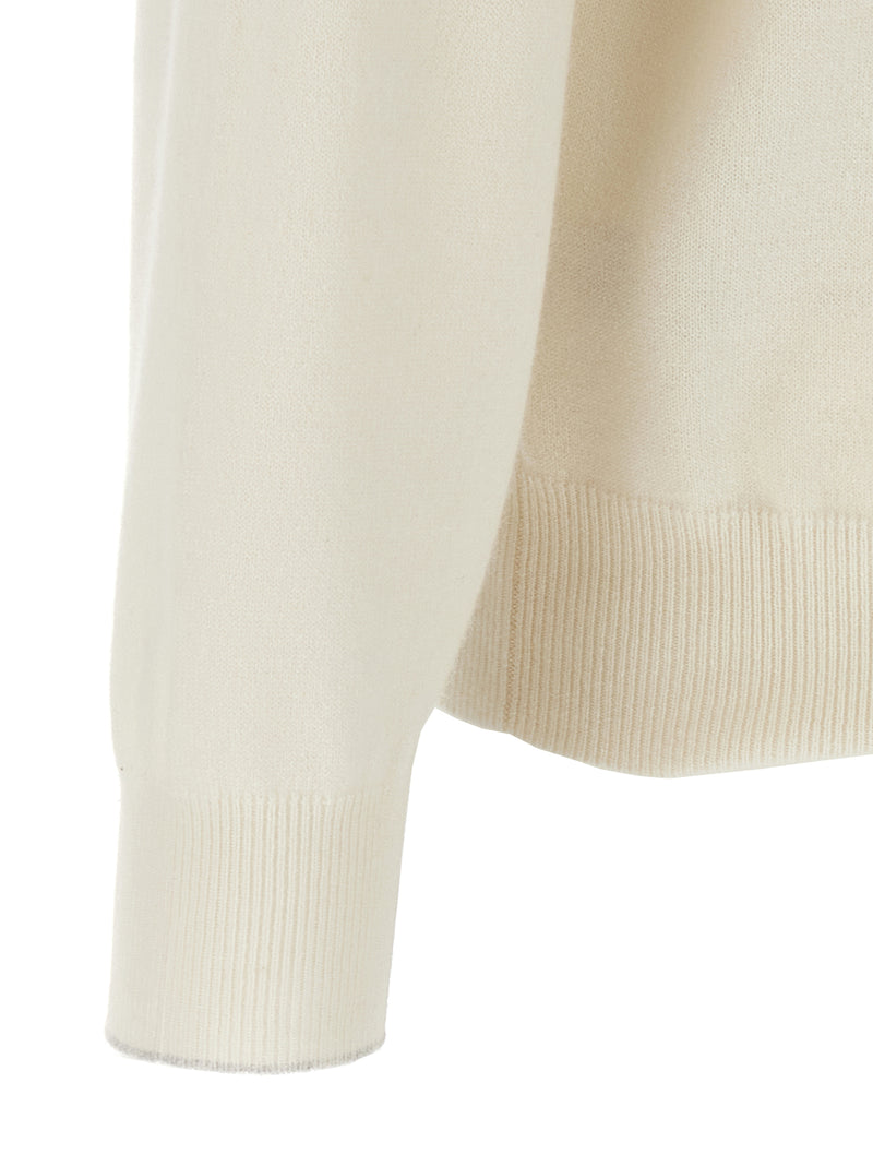 Brunello Cucinelli White Cashmere Cardigan