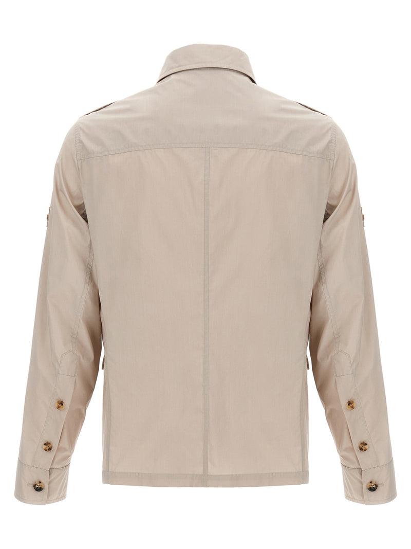 Brunello Cucinelli Beige Cotton Full-Length Jacket