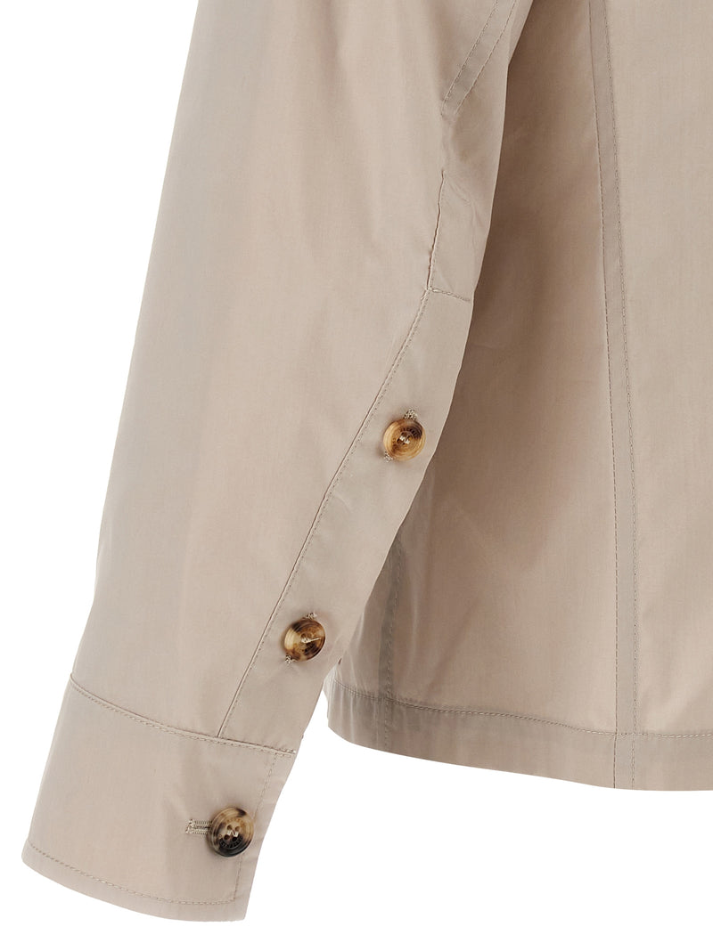 Brunello Cucinelli Beige Cotton Full-Length Jacket