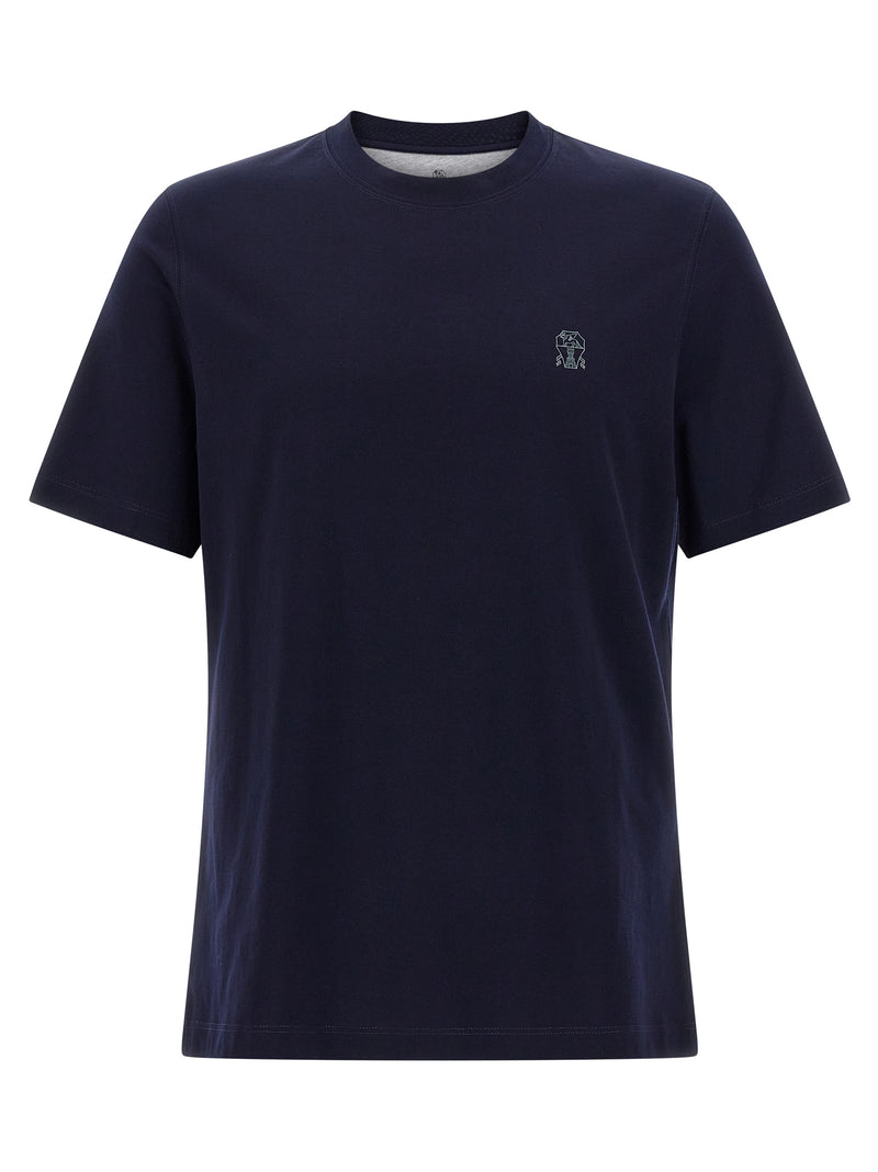 Brunello Cucinelli Blue Cotton T-Shirt