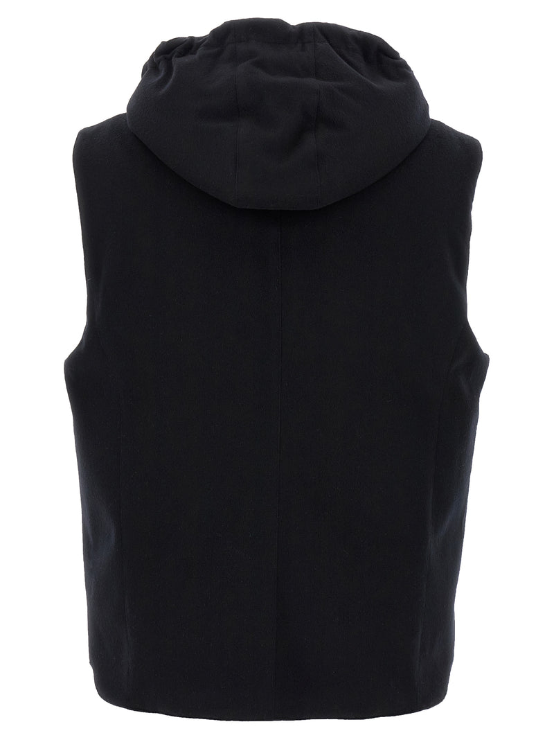 Brunello Cucinelli Black Wool Sleeveless Jacket