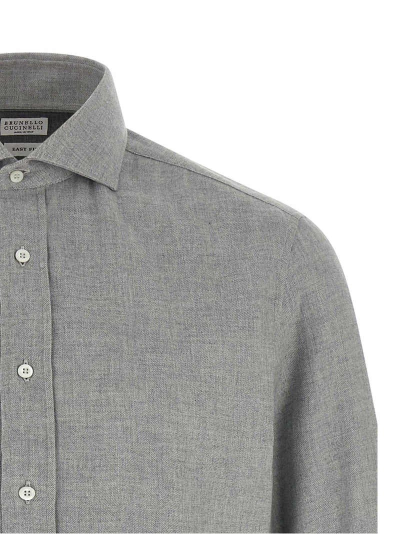 Brunello Cucinelli Gray Cotton Blouse