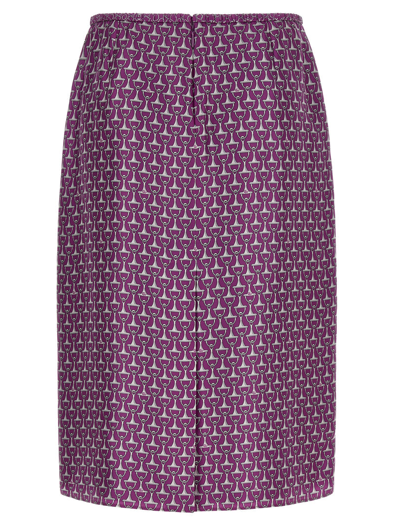 Gucci Purple Silk Midi Skirt