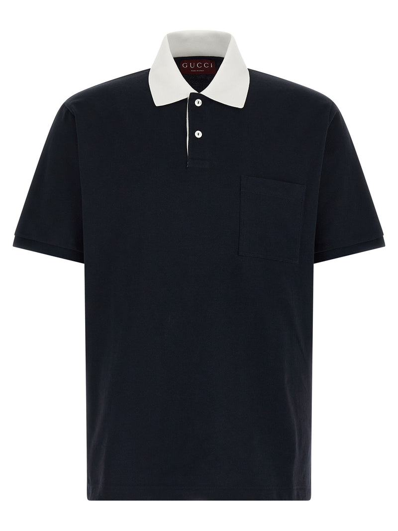 Gucci Blue Cotton Polo Shirt