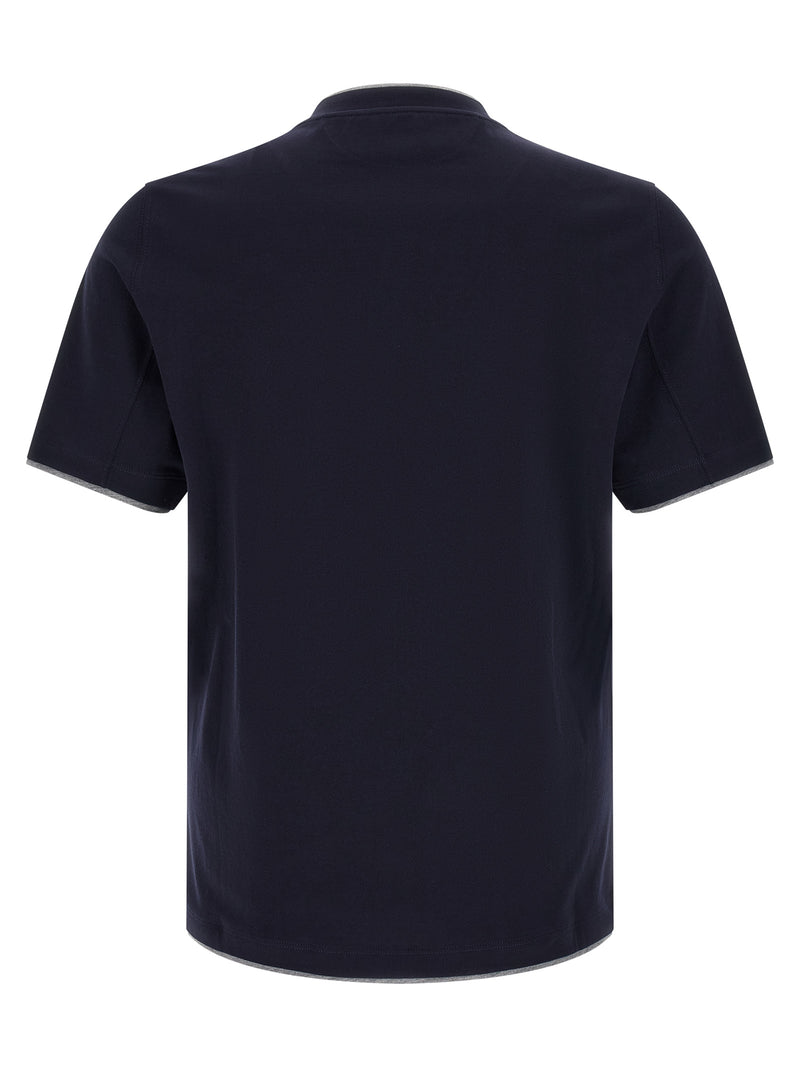 Brunello Cucinelli Blue Cotton T-Shirt