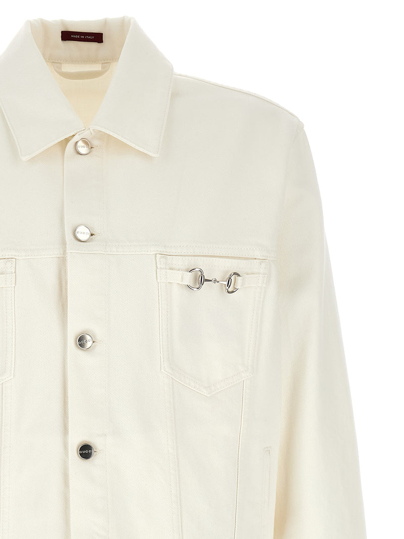 Gucci White Cotton Denim Jacket