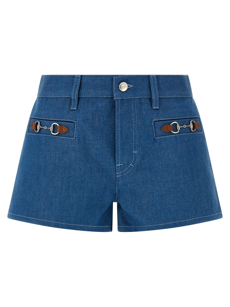 Gucci Blue Cotton Bermuda Shorts