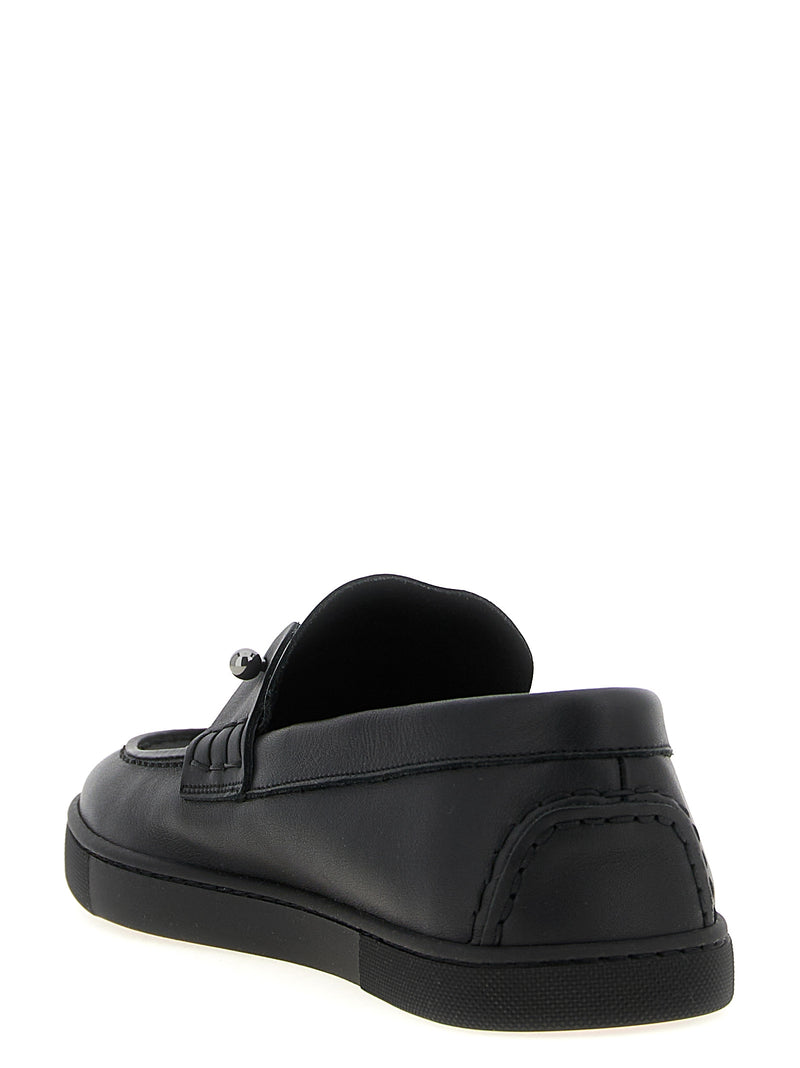 Christian Louboutin Black Calfskin Slip-On Loafers
