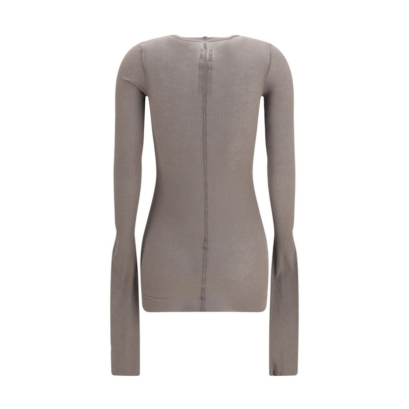 Rick Owens Gray Viscose Long Sleeve T-Shirt